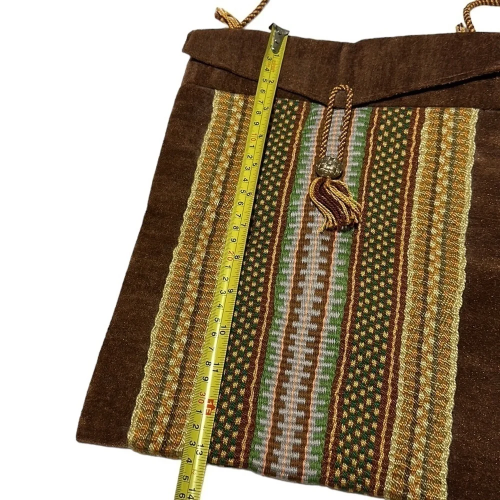 Handcrafted Crossbody Bag Brown/Yellow